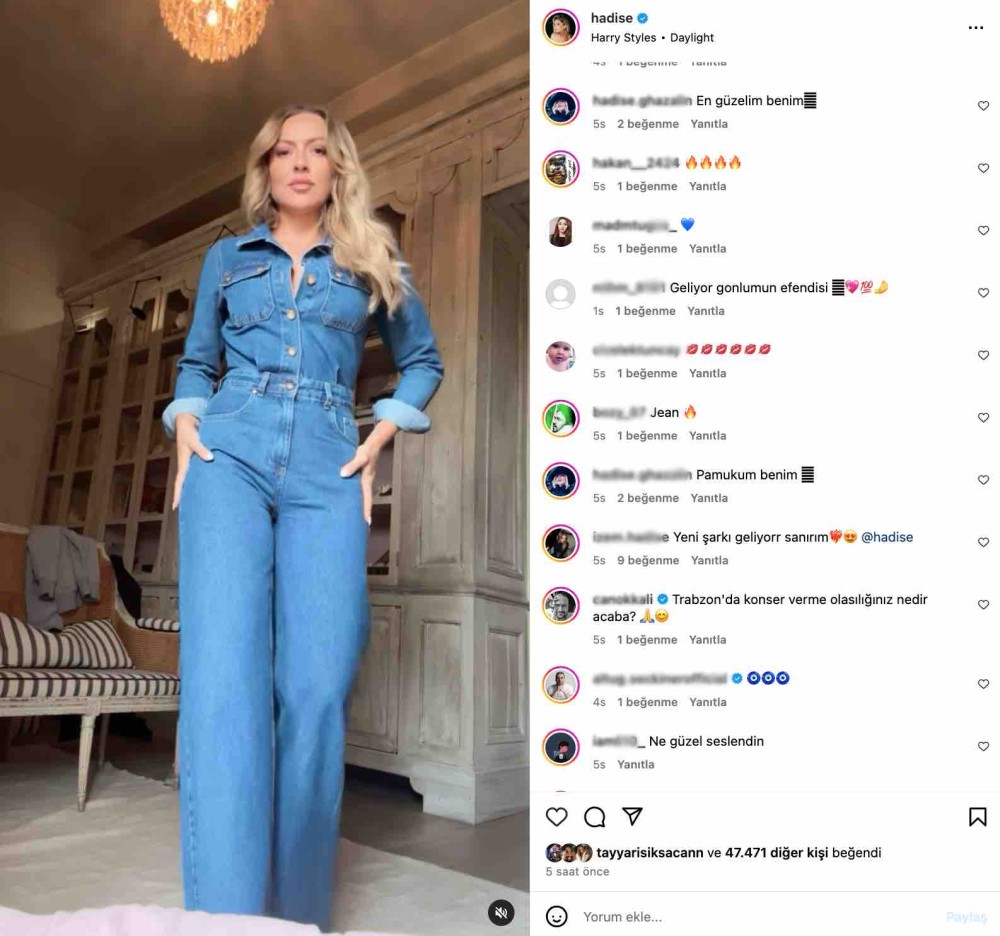 hadise nin kot elbiseli paylasimi sosyal medyada gundem oldu 